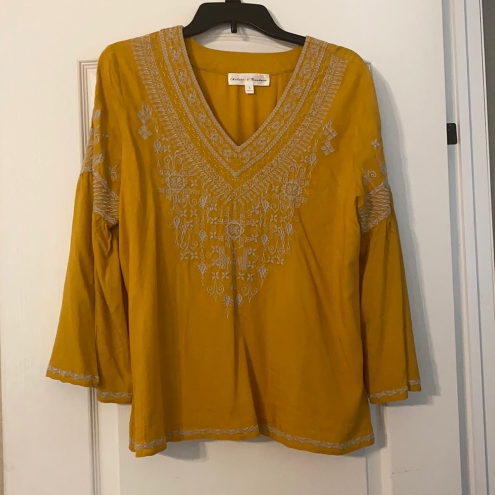 Mustard Bell Sleeve Top